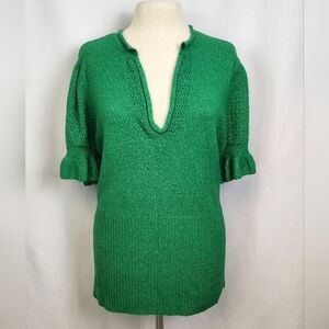 Torrid Vegan Cashmere Green V Neck Short Sleeve Sweater Size 3X